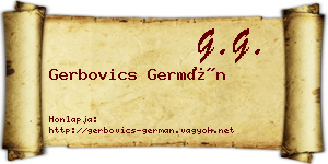Gerbovics Germán névjegykártya